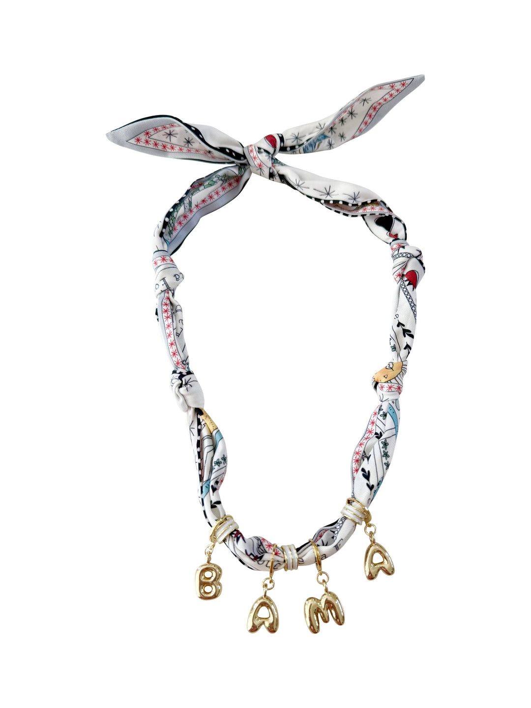 Bama Game Day Bubble Letter Scarf Necklace