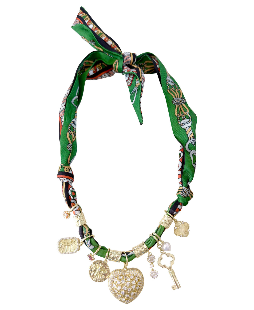 Julia Multi Charm Scarf Necklace