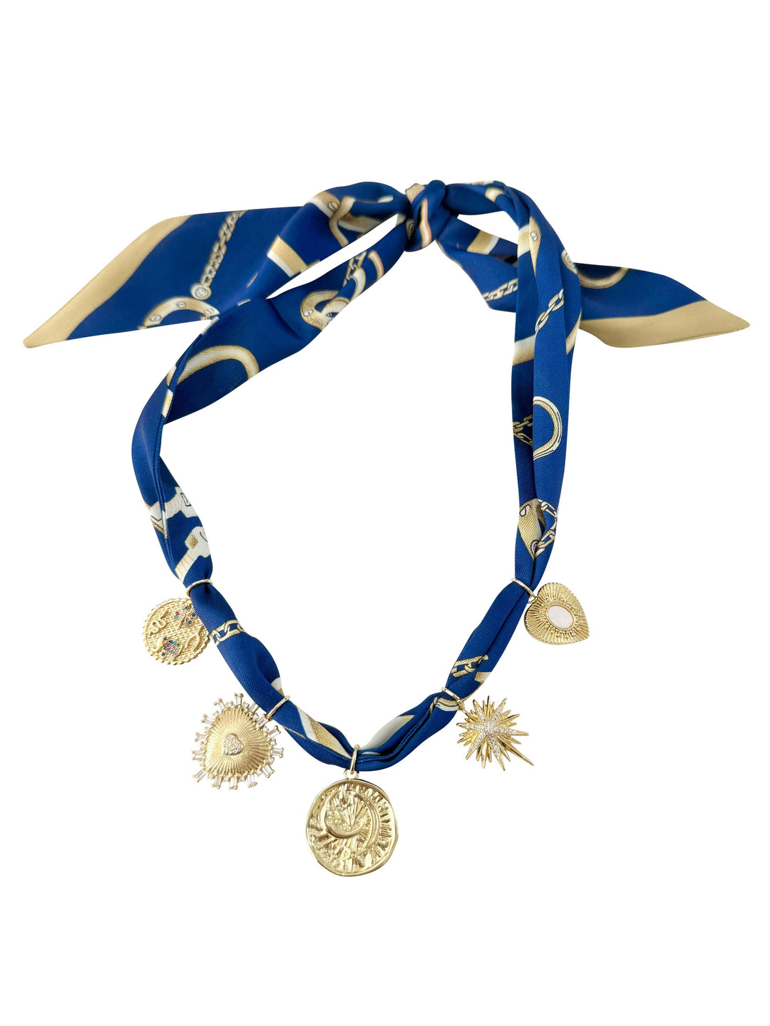 Tova Multi Charm Scarf Necklace