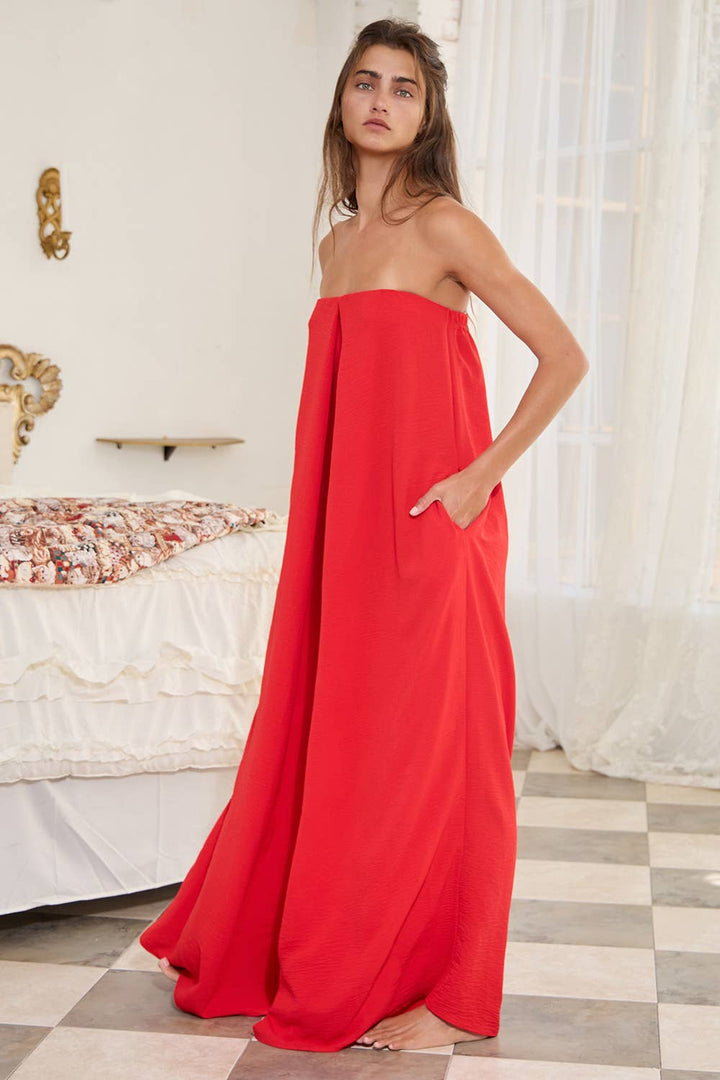 R5307 Strapless Flowy Jumpsuit