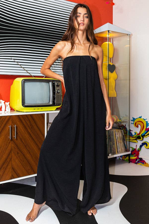 R5307 Strapless Flowy Jumpsuit