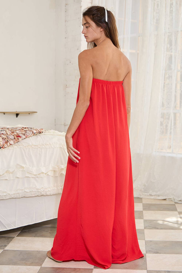 R5307 Strapless Flowy Jumpsuit