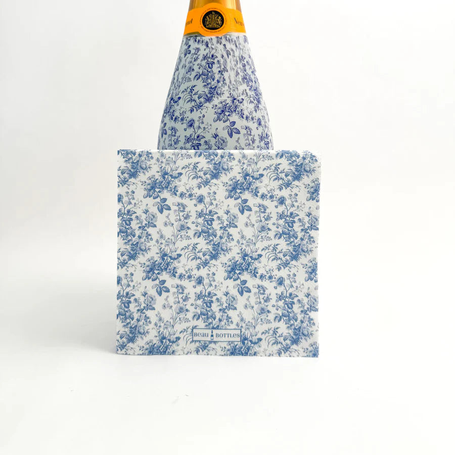 Blue Floral Cocktail Napkins