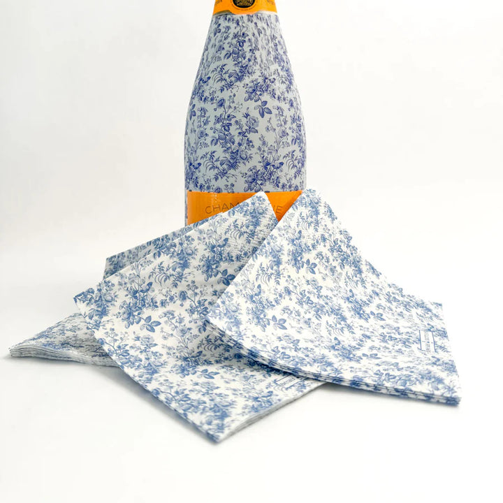 Blue Floral Cocktail Napkins