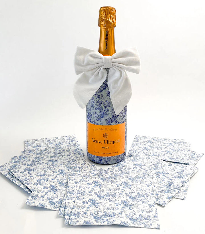 Blue Floral Cocktail Napkins