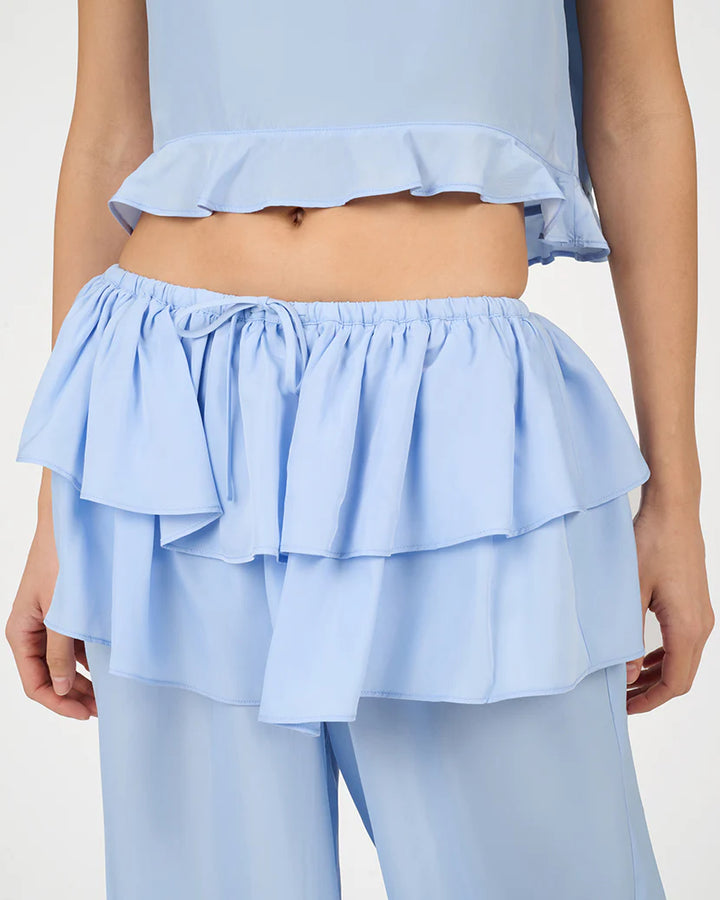 Ruffle Waist Flare Pant
