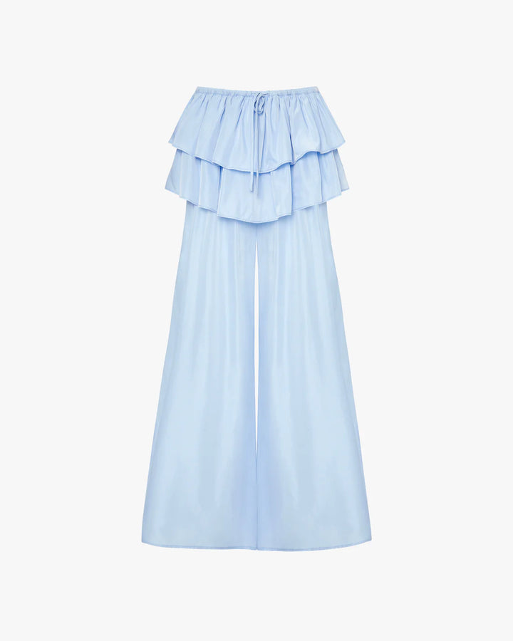 Ruffle Waist Flare Pant