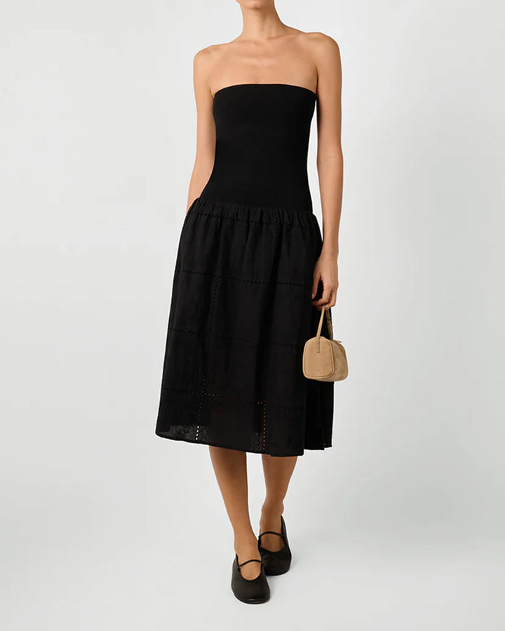 Patchwork Eyelet Midi