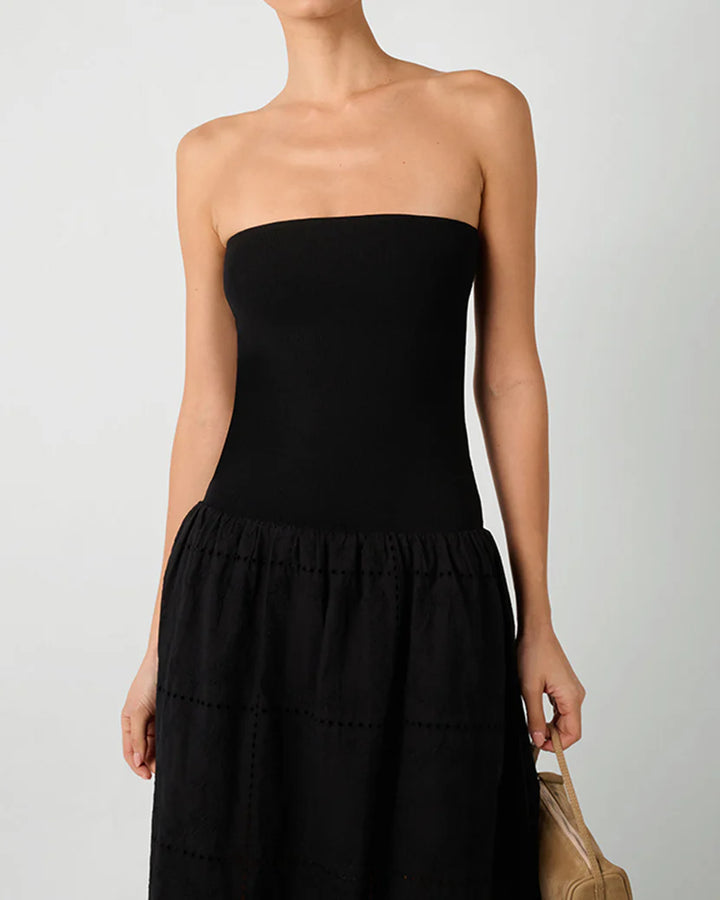Patchwork Eyelet Midi