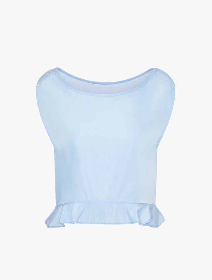 Boat Neck Ruffle Top