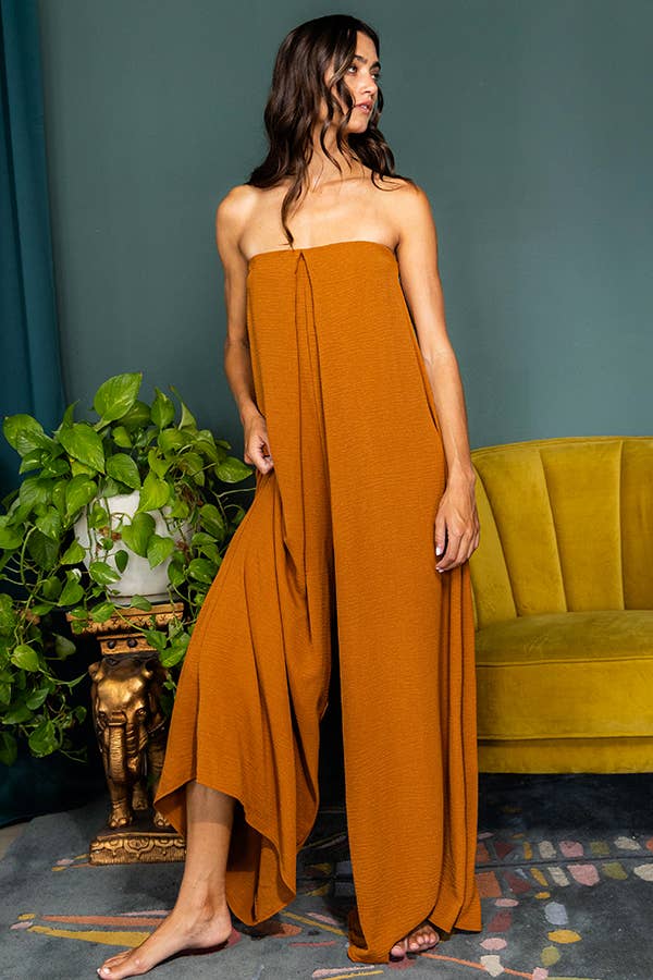 R5307 Strapless Flowy Jumpsuit