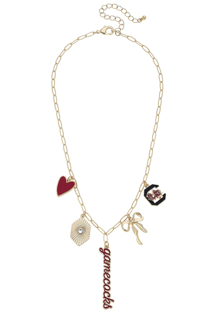 South Carolina Gamecocks Paper Clip Charm Necklace
