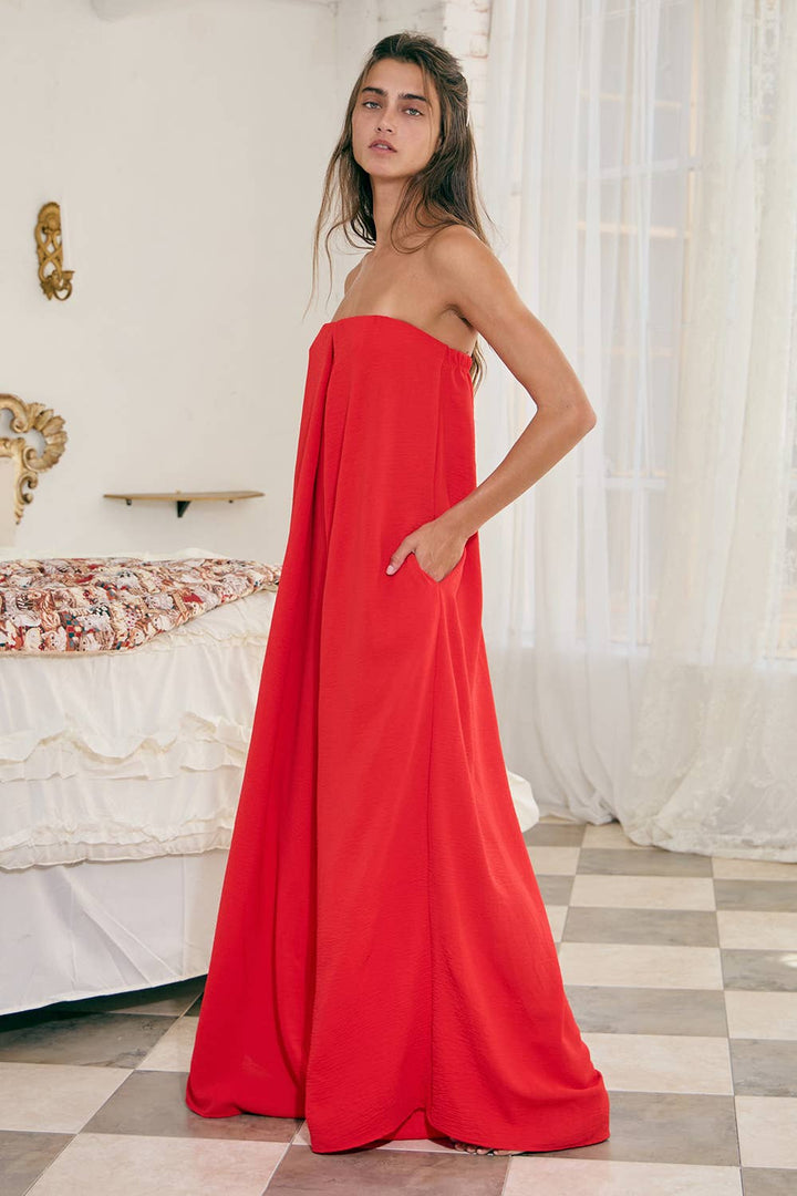 R5307 Strapless Flowy Jumpsuit