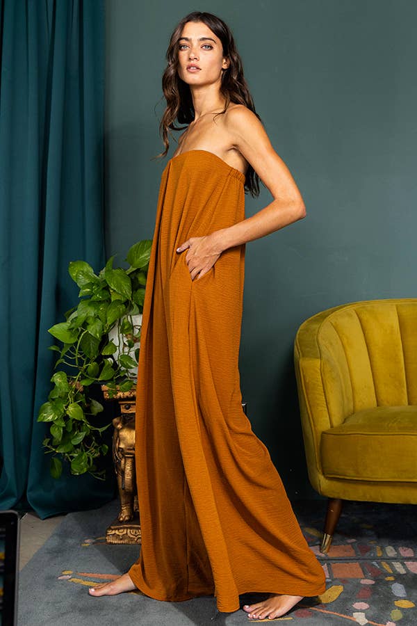 R5307 Strapless Flowy Jumpsuit
