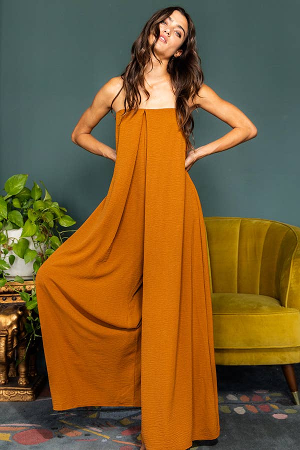 R5307 Strapless Flowy Jumpsuit